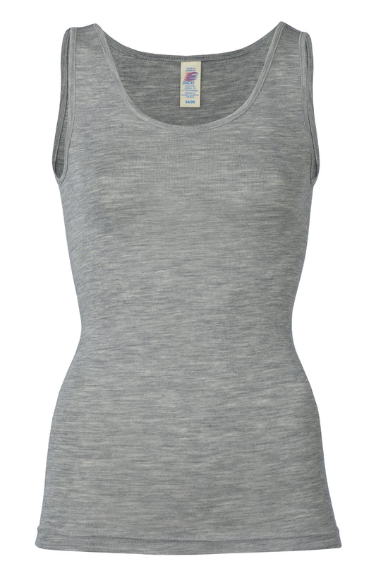 Engel Natur Damen Trägerhemd Wolle/Seide, Hellgrau Melange