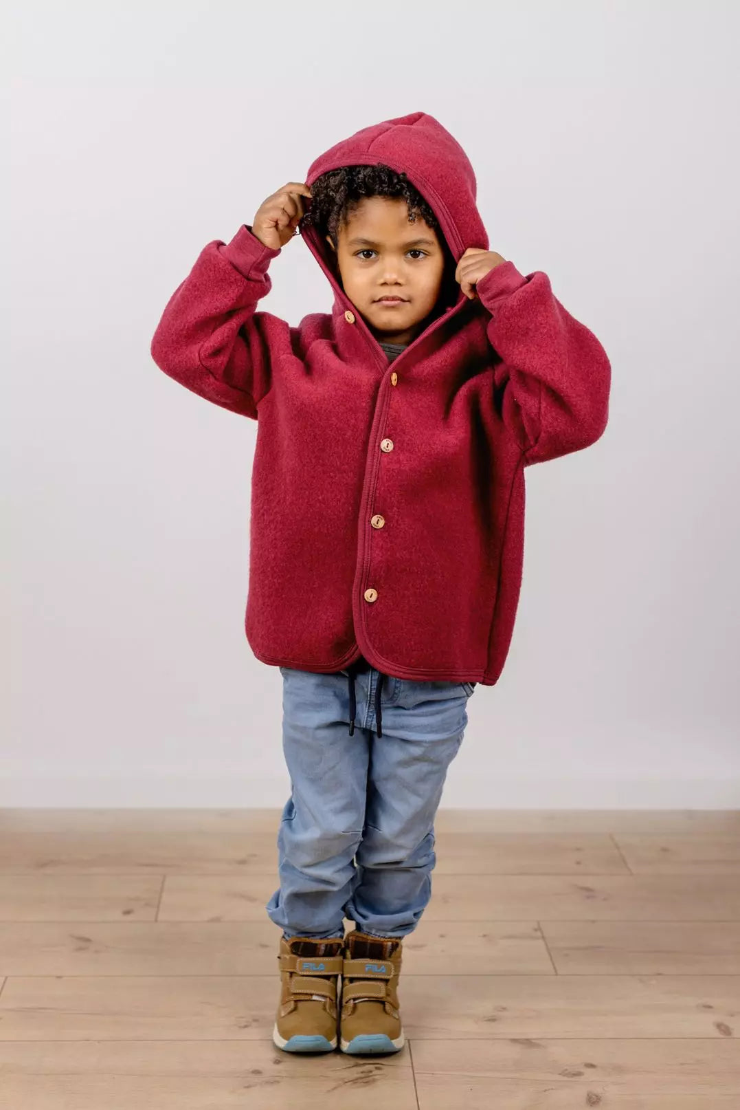 Engel Natur Kapuzenjacke Wollfleece, Jaspis