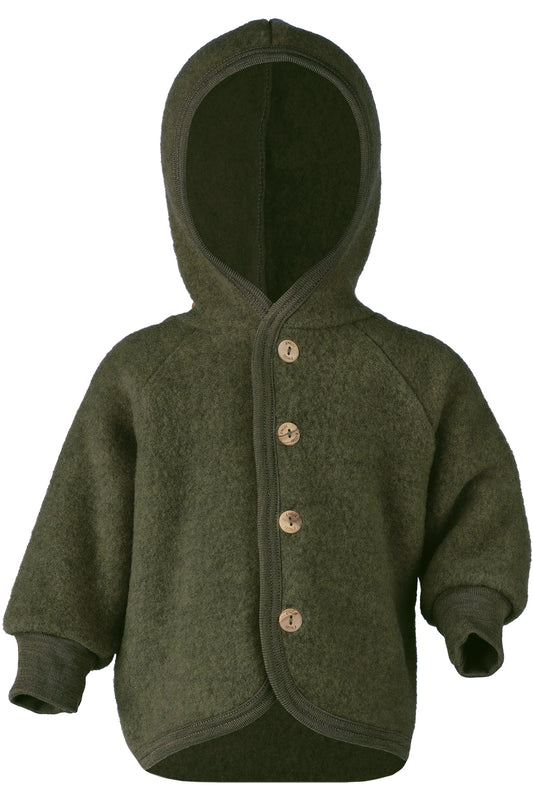 Engel Natur Kapuzenjacke Wollfleece, Schilf