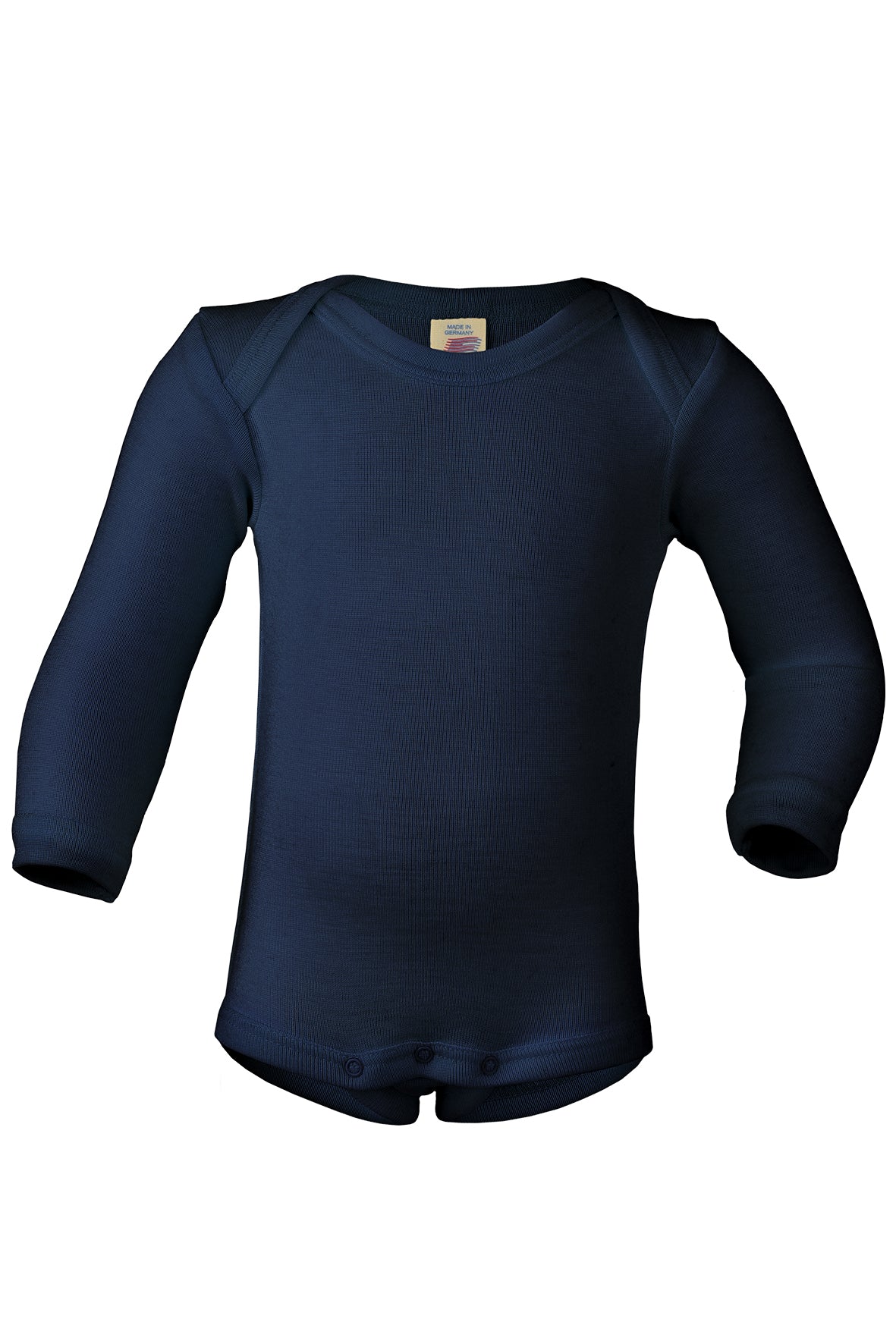 Engel Natur Langarm-Body Wolle/Seide, Marine