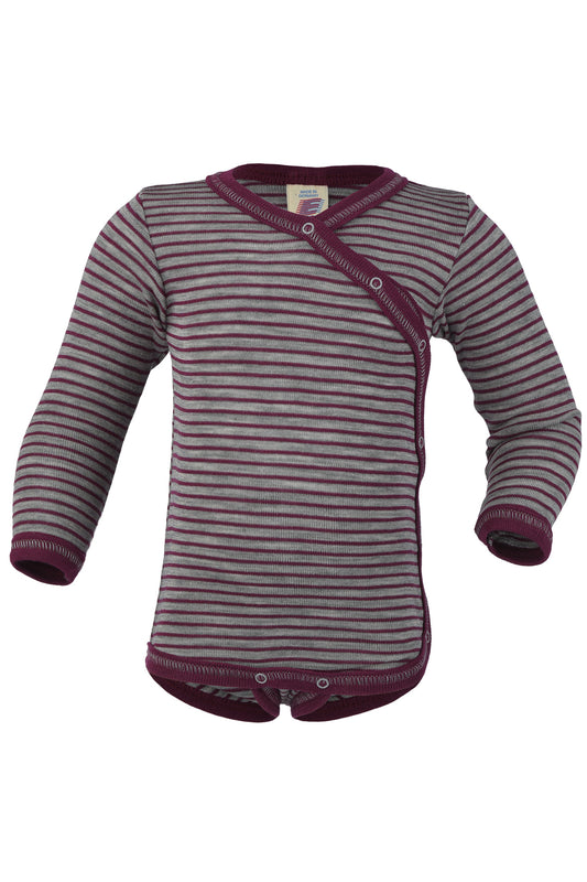 Engel Natur Langarm-Wickelbody Wolle/Seide, Magnolie