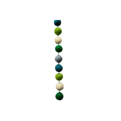Filzkugelkette Wollfilz, Grün/Blau