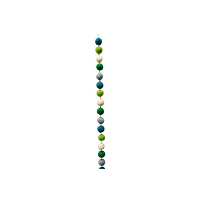 Filzkugelkette Wollfilz, Grün/Blau