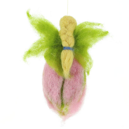 Anhänger Frühlingselfe Wollfilz, rosa