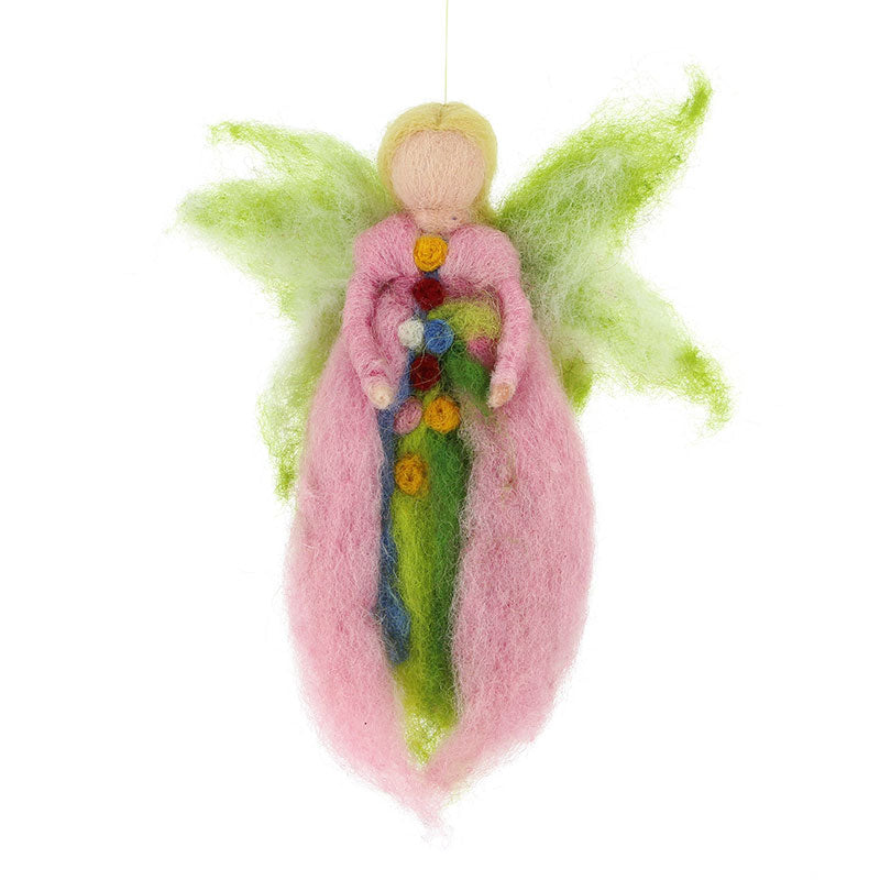 Anhänger Frühlingselfe Wollfilz, rosa