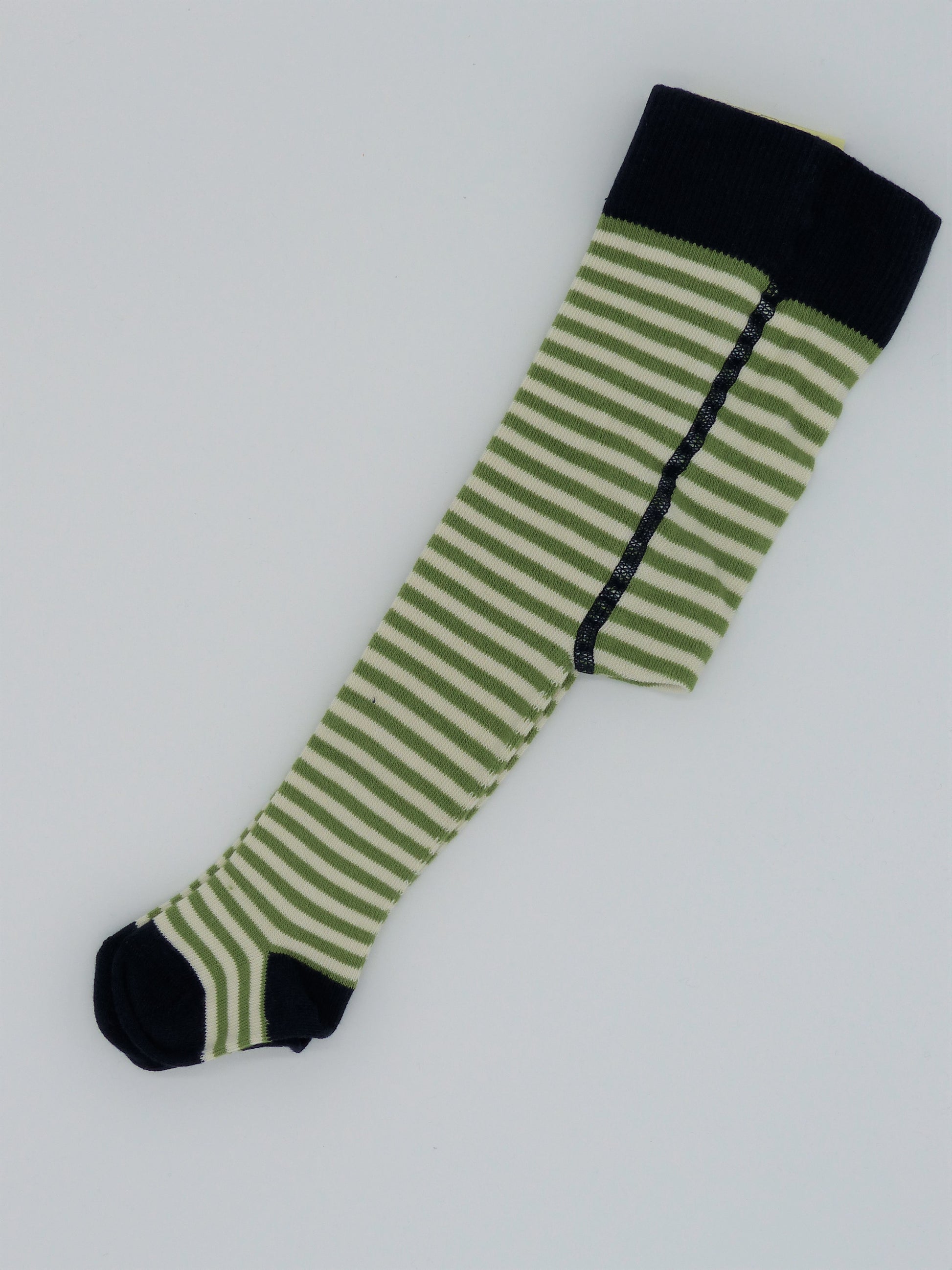 Grödo Bio Baby-Strumpfhose Ringel, grün/natur