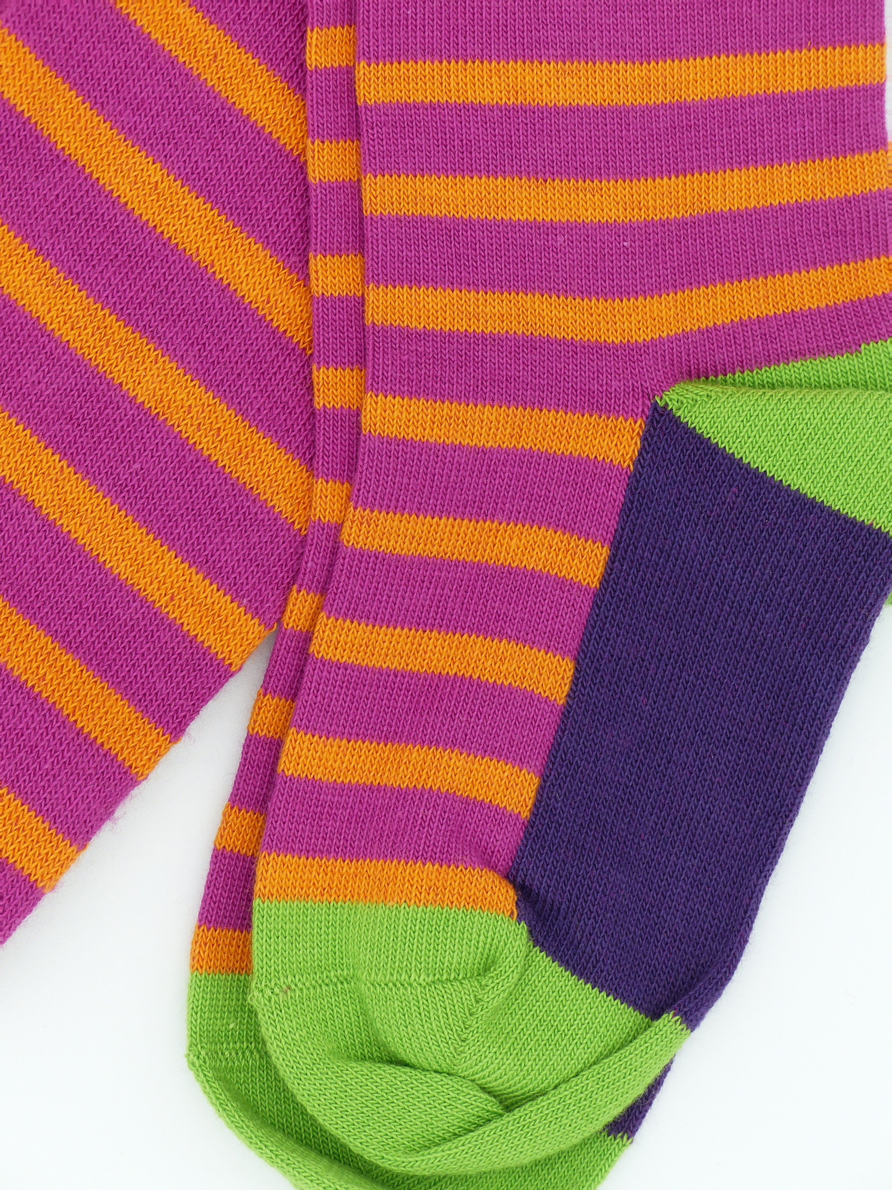 Grödo Bio Kinder-Strumpfhose Ringel, pink/orange