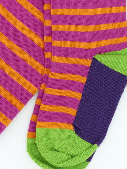 Grödo Bio Kinder-Strumpfhose Ringel, pink/orange