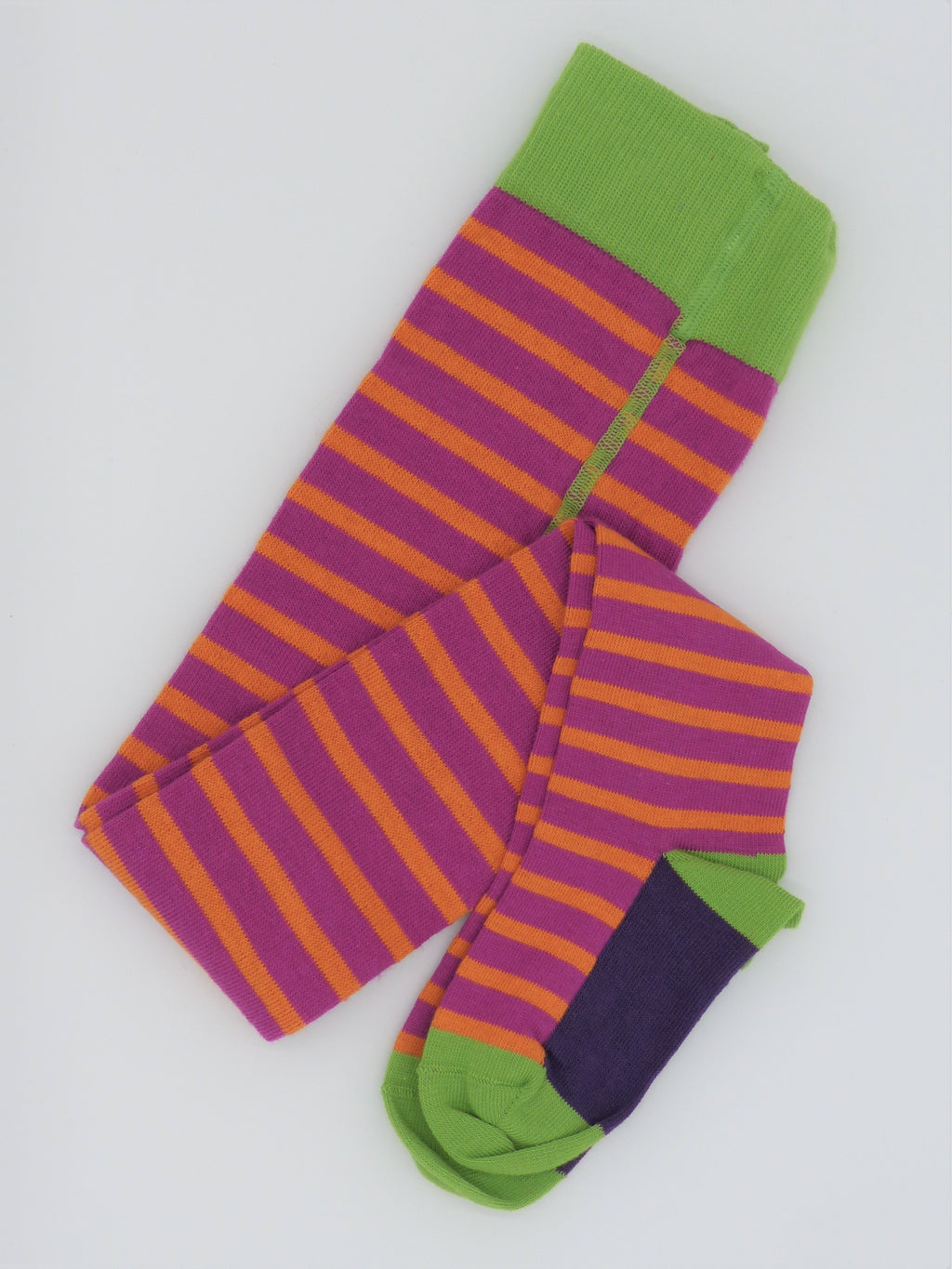 Grödo Bio Kinder-Strumpfhose Ringel, pink/orange