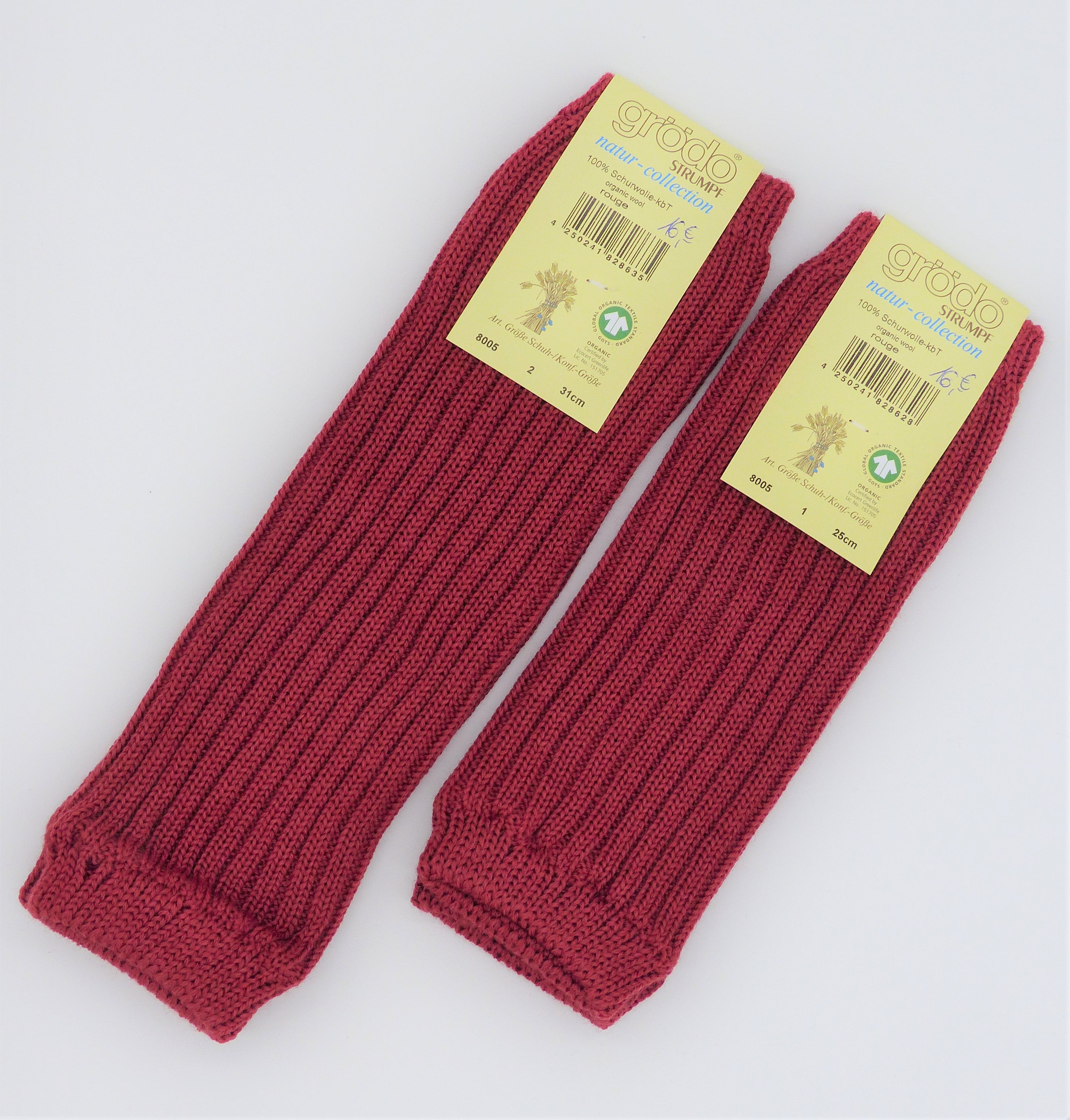Grödo Bio Kinder-Strickstulpen, Rouge