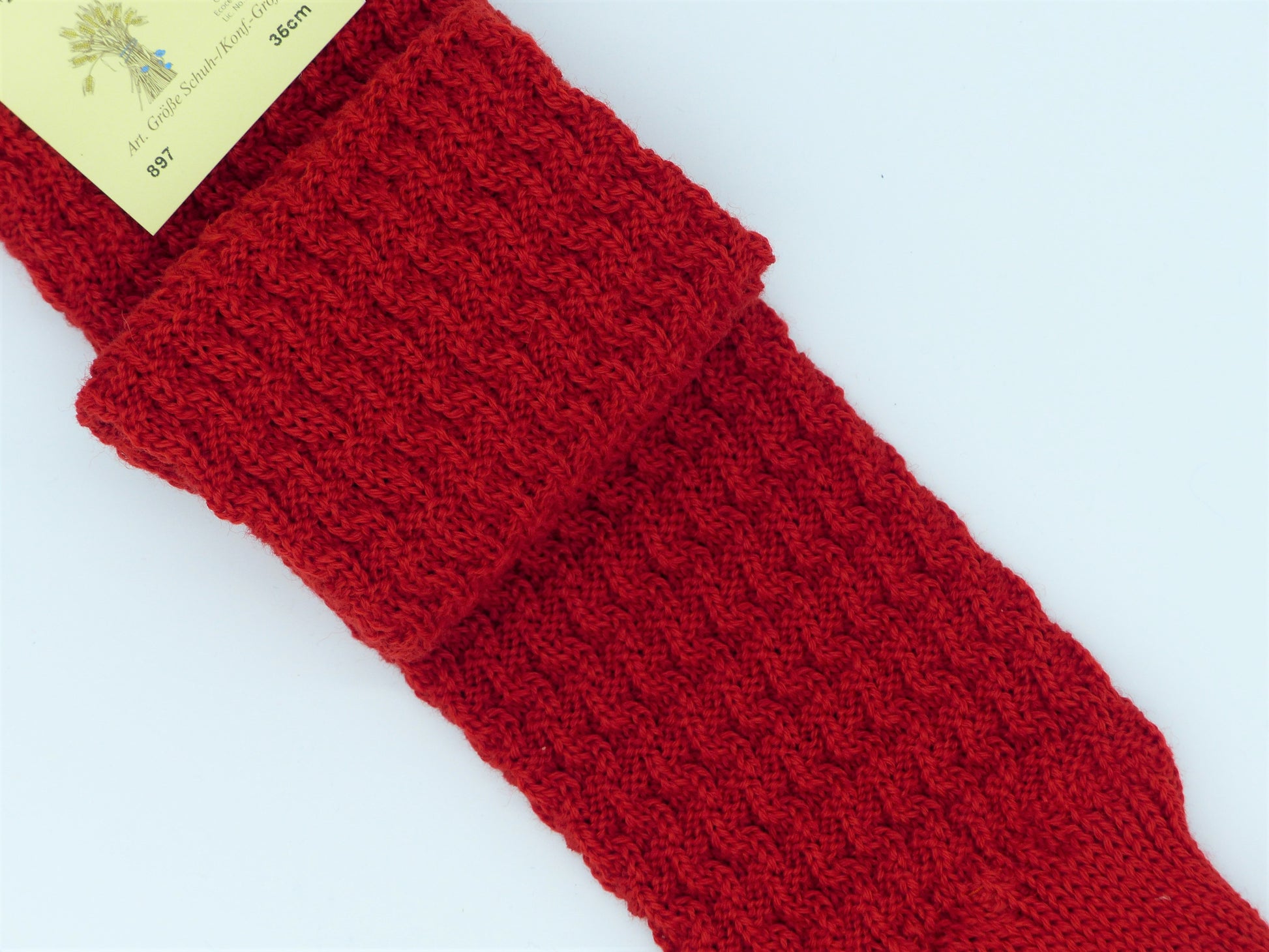 Grödo Strickstulpen Wolle, rot