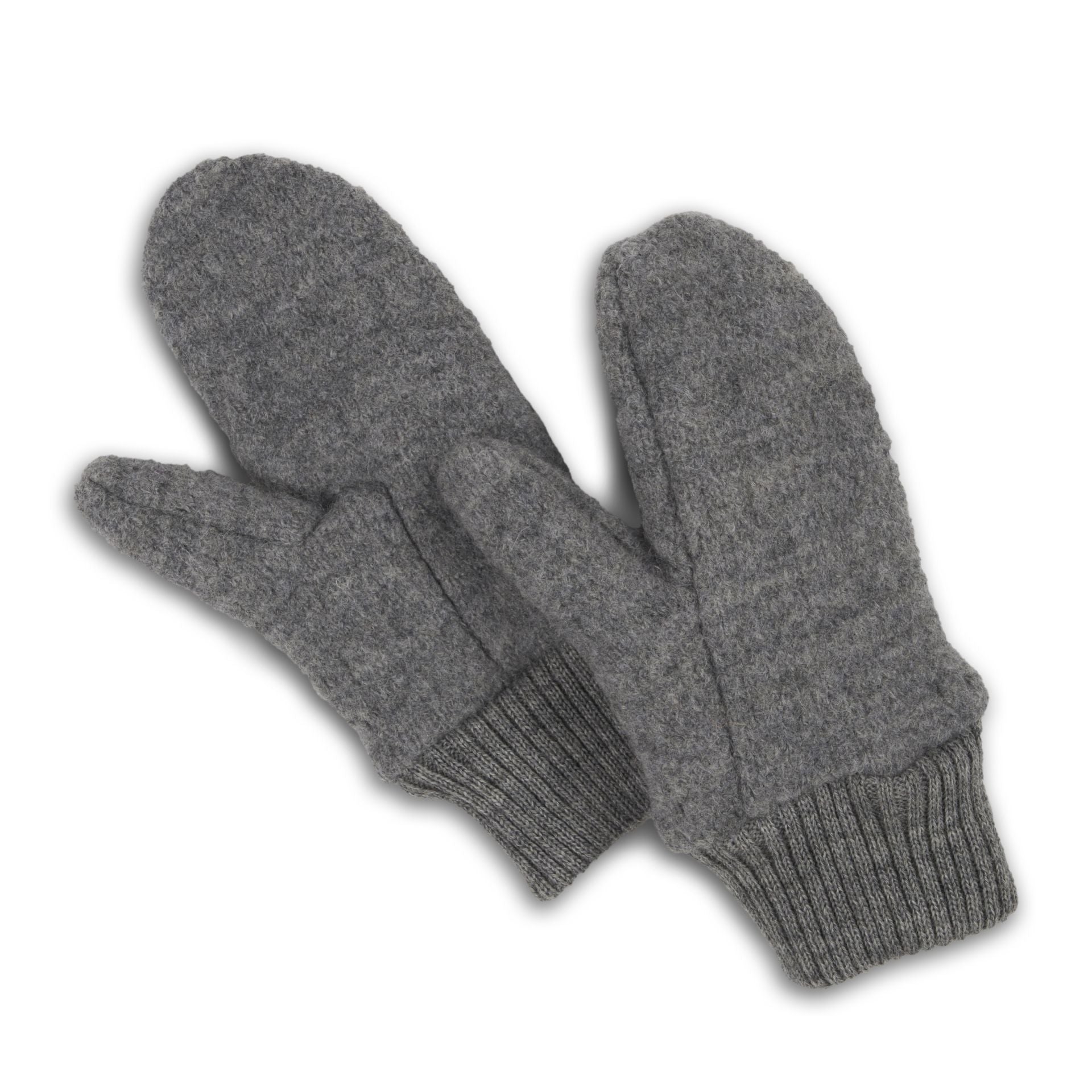 Halfen Handschuhe aus Wollwalk, Grau