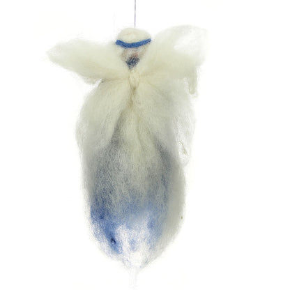 Anhänger Winterelfe Wollfilz, blau weiß