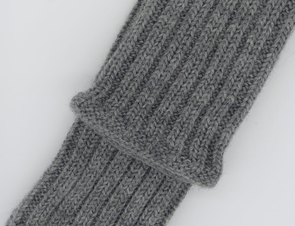 Hirsch Natur Damen Beinstulpen Wolle, hellgrau