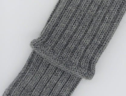 Hirsch Natur Damen Beinstulpen Wolle, hellgrau