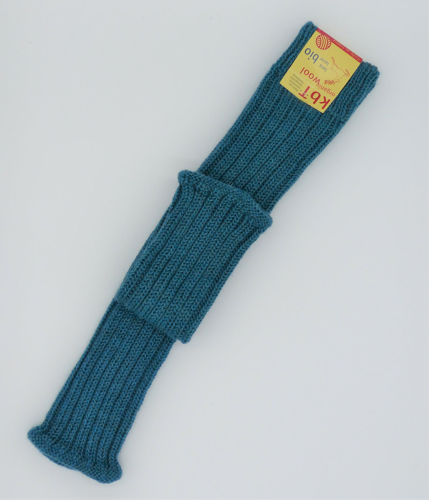 Hirsch Natur Damen Beinstulpen Wolle, petrol