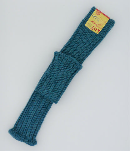 Hirsch Natur Damen Beinstulpen Wolle, petrol