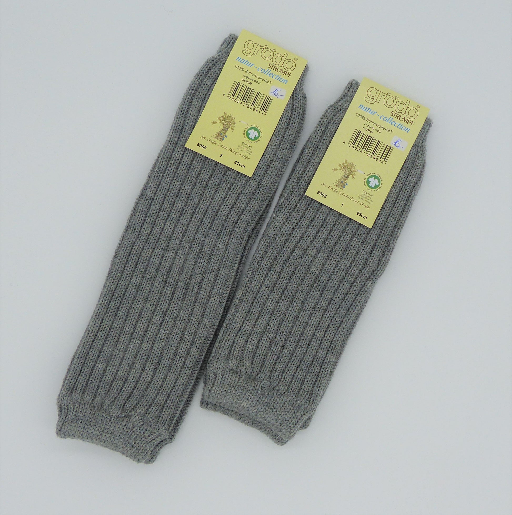 Grödo Kinder-Strickstulpen, hellgrau