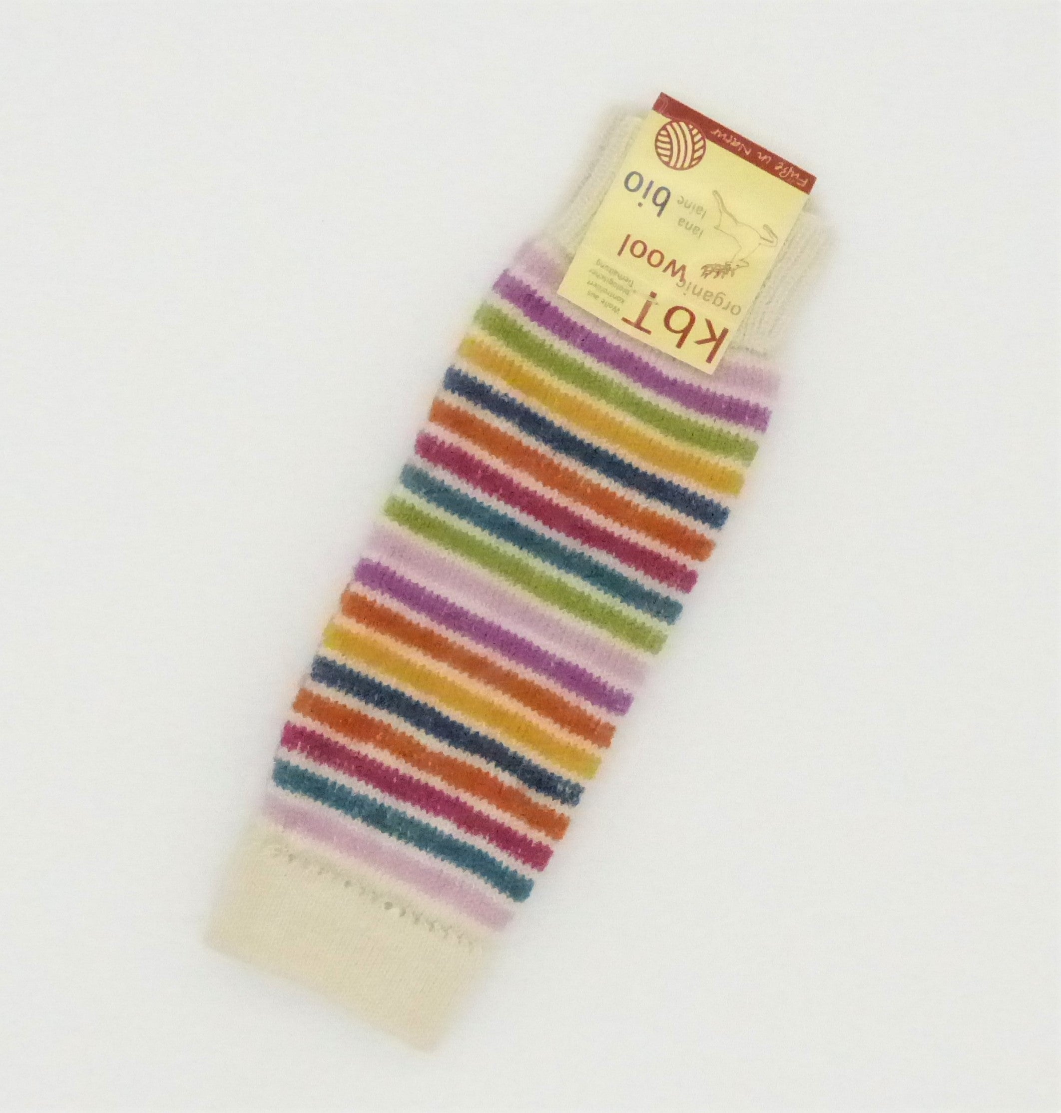 Hirsch Natur Kinder Beinstulpen Wolle, Ringel natur/bunt