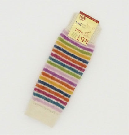 Hirsch Natur Kinder Beinstulpen Wolle, Ringel natur/bunt