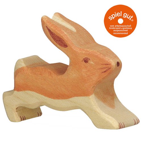 Holztiger Hase laufend
