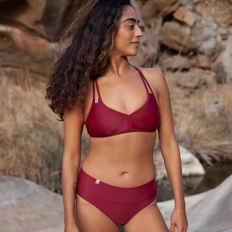 INASKA Soft Waist Bikini-Hose FLOW, dunkelrot