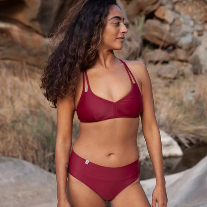 INASKA Soft Waist Bikini-Hose FLOW, dunkelrot