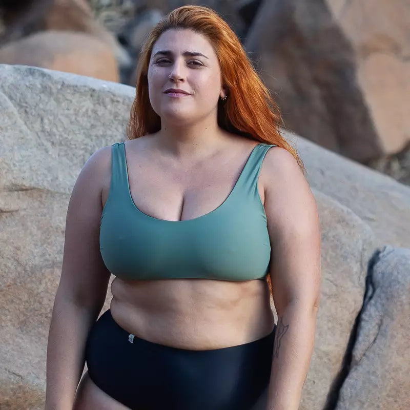 INASKA Wendbares Bikini-Top PURE, schwarz/khaki