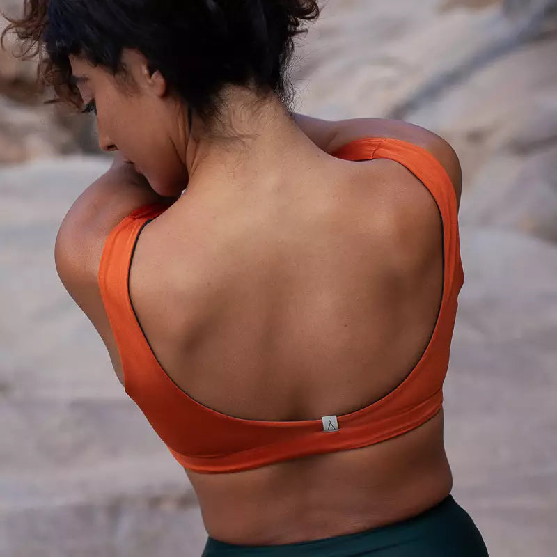 INASKA Wendbares Bikini-Top PURE, dunkelgrün/orange