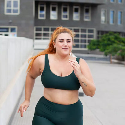 INASKA Wendbares Bikini-Top PURE, dunkelgrün/orange