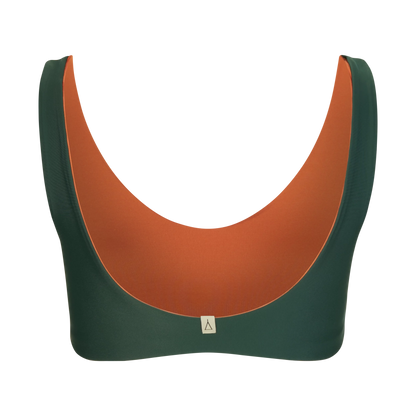 INASKA Wendbares Bikini-Top PURE, dunkelgrün/orange