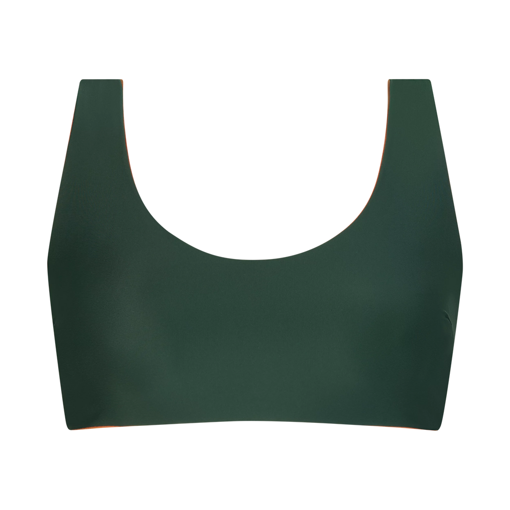 INASKA Wendbares Bikini-Top PURE, dunkelgrün/orange