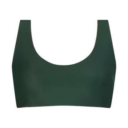 INASKA Wendbares Bikini-Top PURE, dunkelgrün/orange