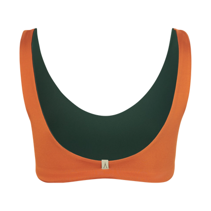 INASKA Wendbares Bikini-Top PURE, dunkelgrün/orange