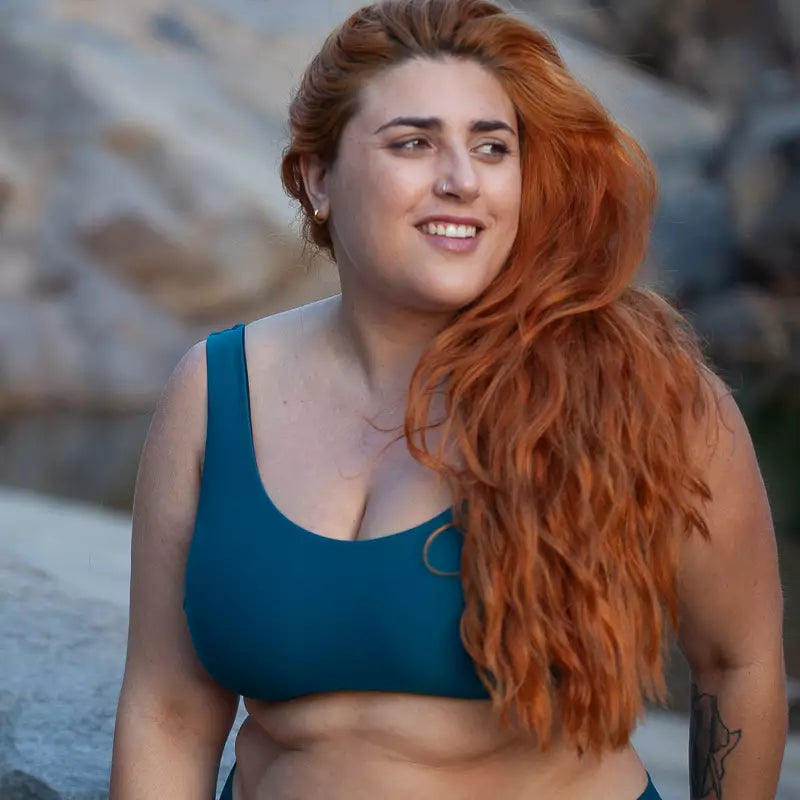 INASKA Wendbares Bikini-Top PURE, dunkelblau/petrol