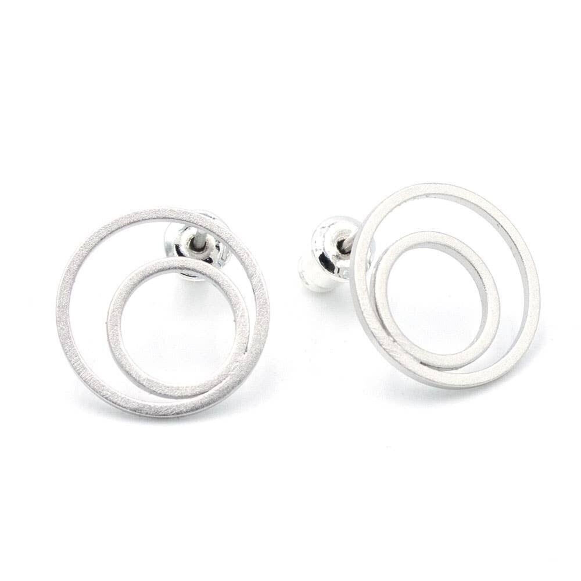 S. Engel Kreisstecker modern, rhodiniert