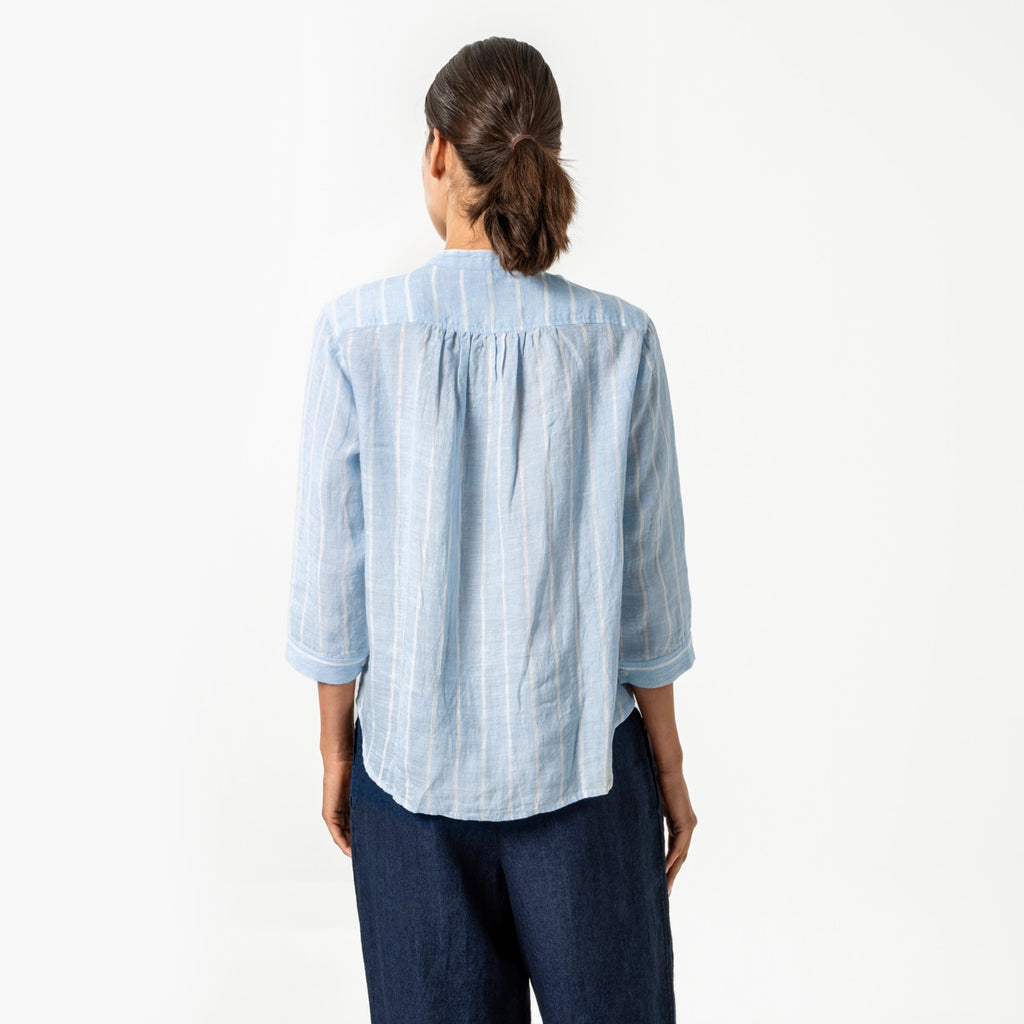 Living Crafts Hemdbluse Tilla, bleu/white