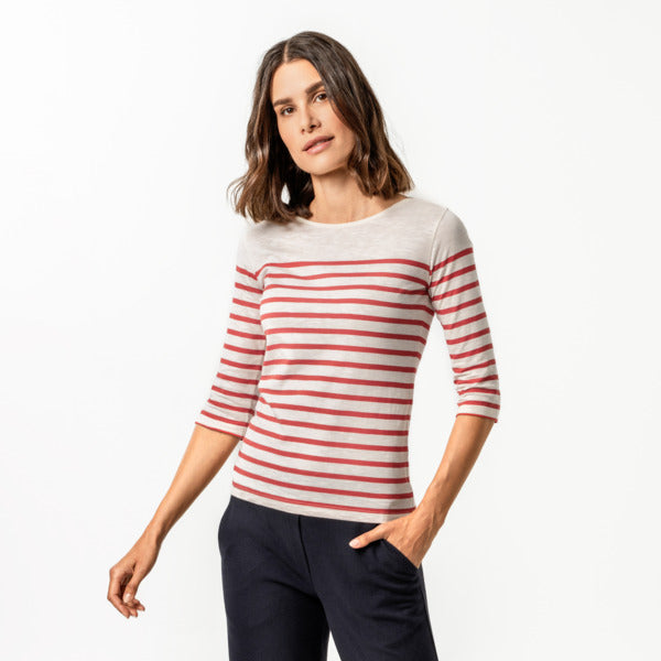 Living Crafts T-Shirt Aleva, chalk/red