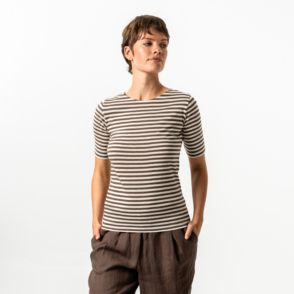 Living Crafts T-Shirt Annina, earth/chalk