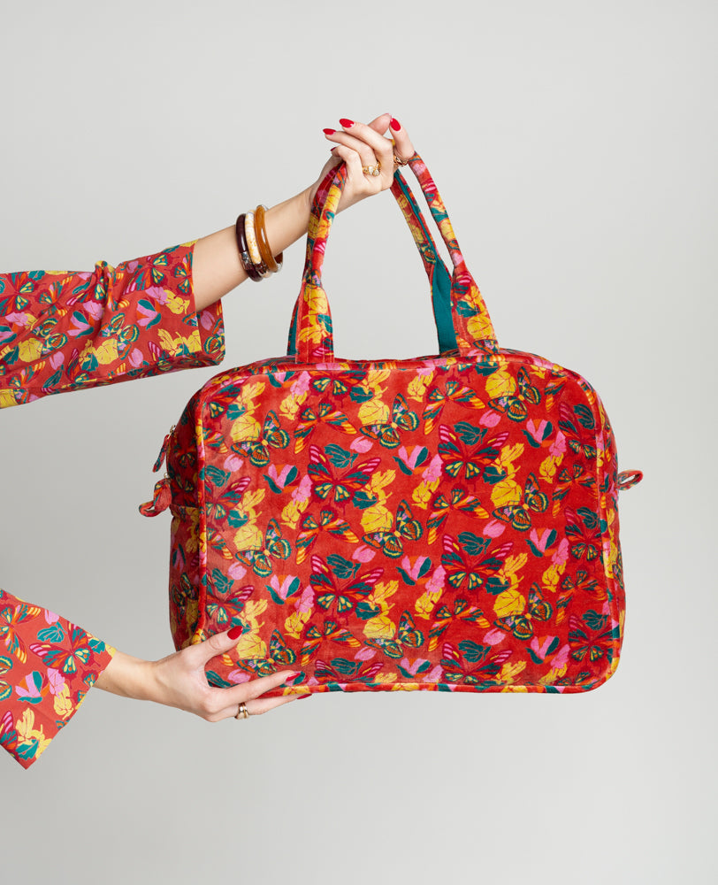 Les Touristes Weekend Bag POP047, Red Clay