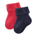 Living Crafts 2er Pack Baby Plüsch-Söckchen blau/rot