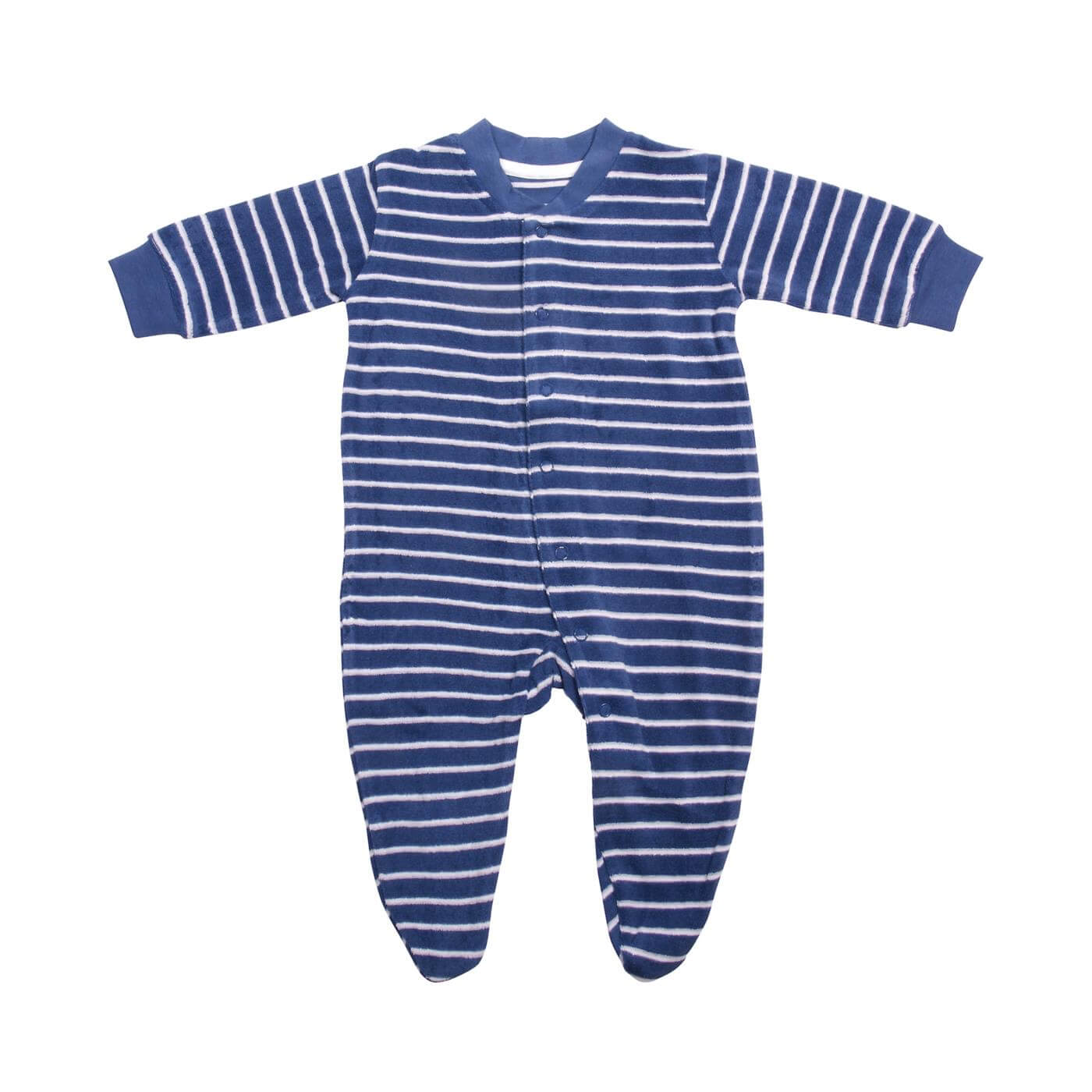 Living Crafts Baby-Schlafanzug Frottee Streifen, blau/weiß