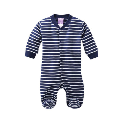 Living Crafts Baby-Schlafanzug mit Füßen, navy/weiß