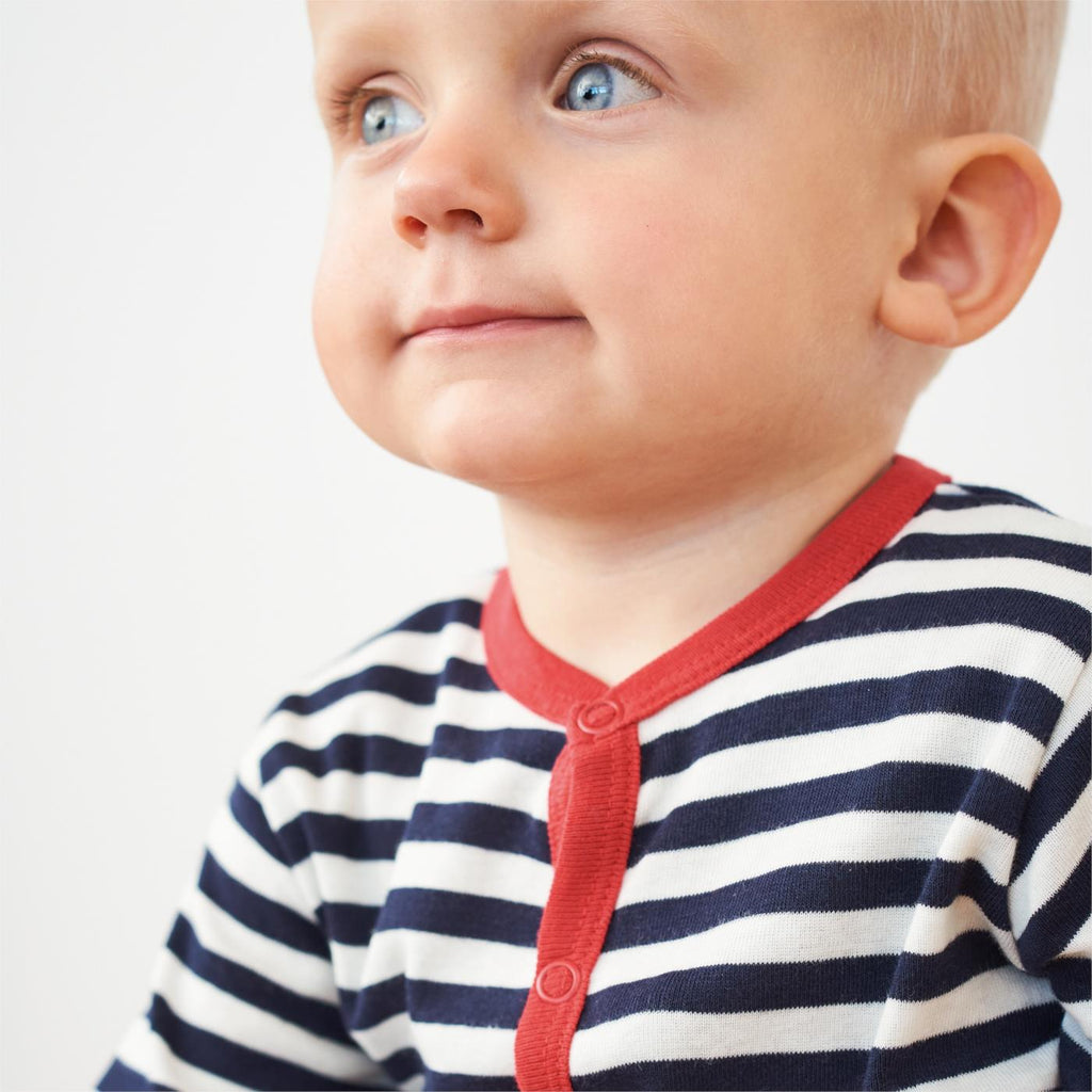 Living Crafts Baby-Schlafanzug Streifen, blau/weiß