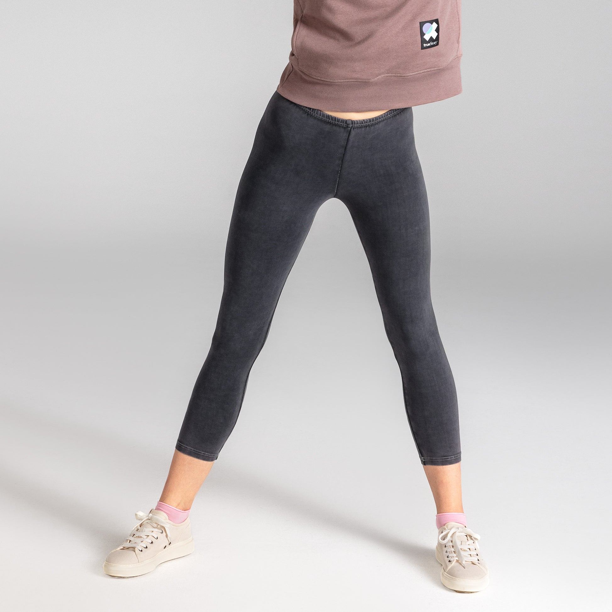 Living Crafts Damen 7/8-Leggings Briska, asphalt