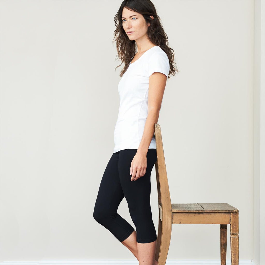 Living Crafts Damen 3/4-Leggings Ellen, schwarz