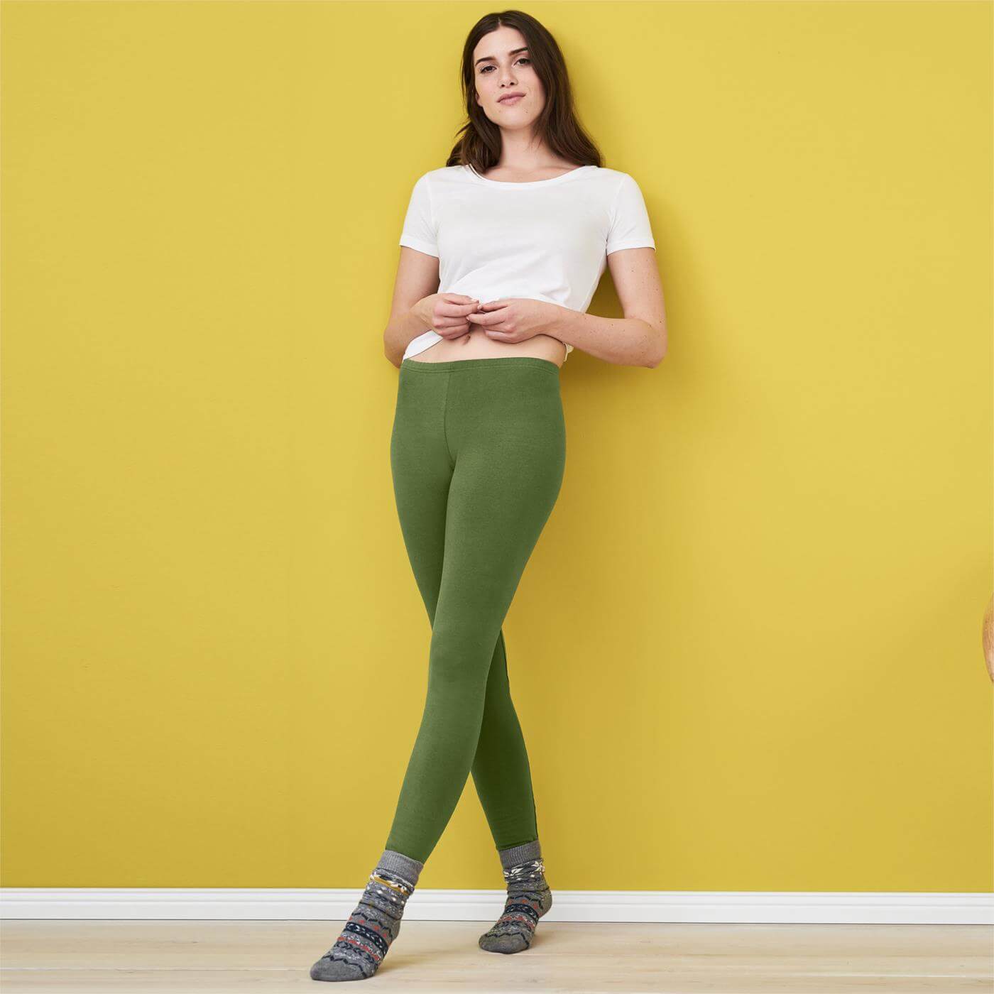 Living Crafts Damen Sweat-Leggings Hella, cypress