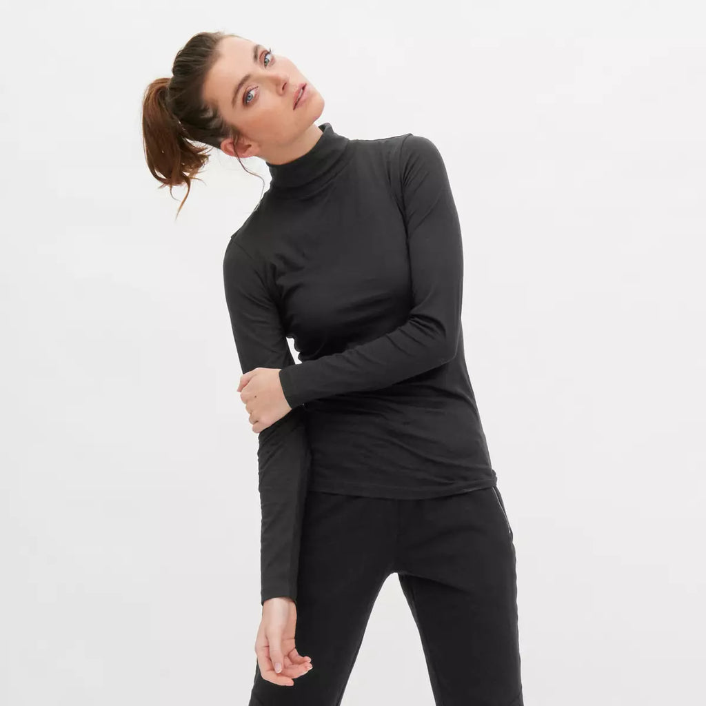Living Crafts Rollkragenshirt Nia, Schwarz