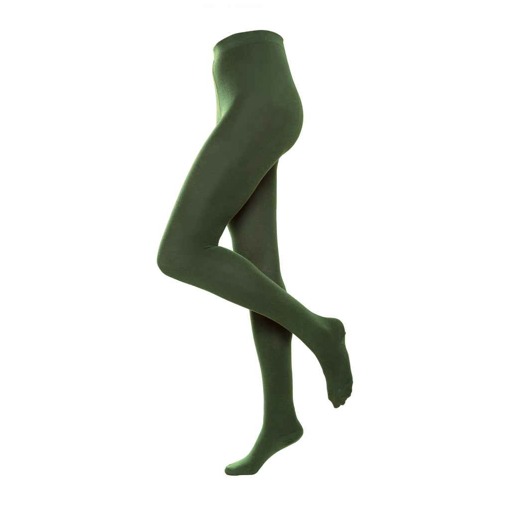 Living Crafts Strumpfhose Helene Wolle/Baumwolle, Dark Olive