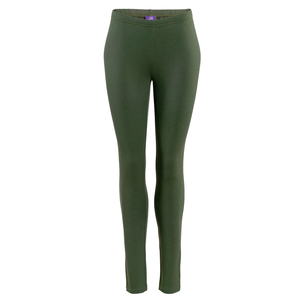 Living Crafts Damen Sweat-Leggings Hella, dark oliv